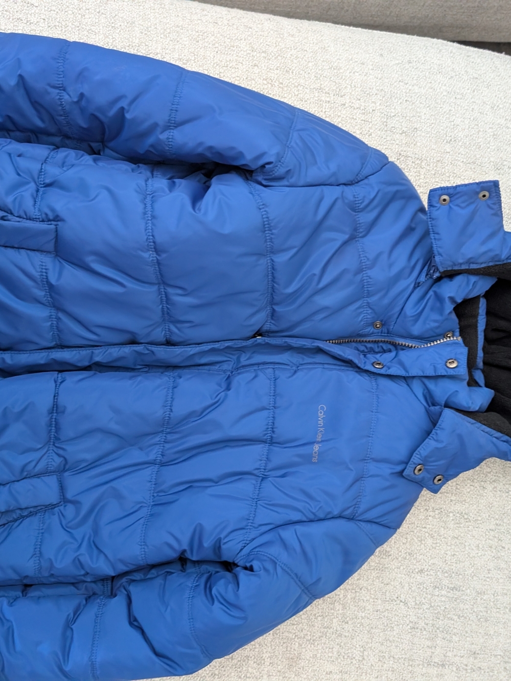 Calvin Klein Jeans Bright Blue Quilted Puffer Coat